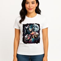 Three Opossum Moon | 3 Possum Moon Funny Weird Cursed Meme Womens T-Shirt