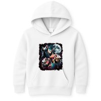 Three Opossum Moon | 3 Possum Moon Funny Weird Cursed Meme Kids Hoodie