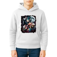 Three Opossum Moon | 3 Possum Moon Funny Weird Cursed Meme Kids Hoodie
