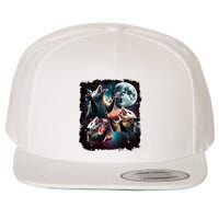 Three Opossum Moon | 3 Possum Moon Funny Weird Cursed Meme Wool Snapback Cap