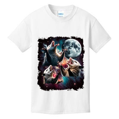 Three Opossum Moon | 3 Possum Moon Funny Weird Cursed Meme Kids T-Shirt