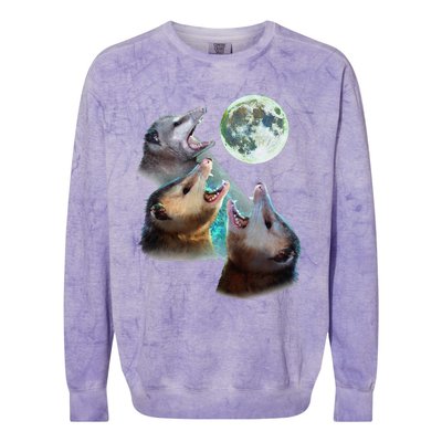 Three Opposum Moon With 3 Possums And Dead Moon Costume Colorblast Crewneck Sweatshirt