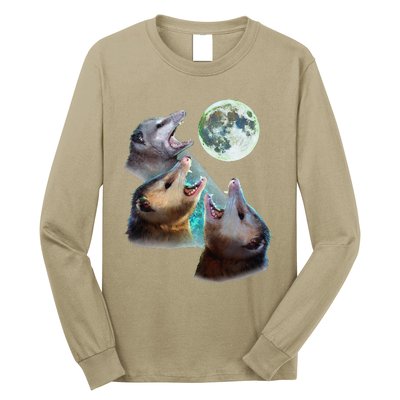 Three Opposum Moon With 3 Possums And Dead Moon Costume Long Sleeve Shirt