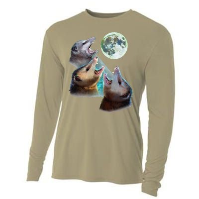 Three Opposum Moon With 3 Possums And Dead Moon Costume Cooling Performance Long Sleeve Crew