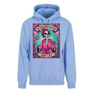 The Overstimulated Mom Skeleton Funny Tarot Card Unisex Surf Hoodie