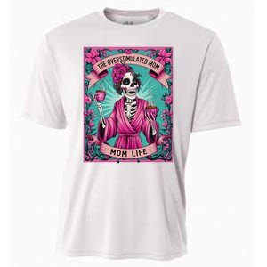 The Overstimulated Mom Skeleton Funny Tarot Card Cooling Performance Crew T-Shirt