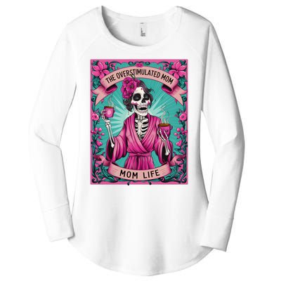 The Overstimulated Mom Skeleton Funny Tarot Card Women's Perfect Tri Tunic Long Sleeve Shirt