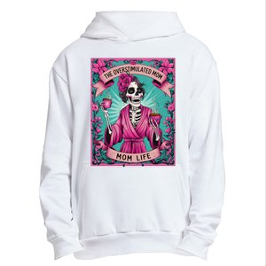 The Overstimulated Mom Skeleton Funny Tarot Card Urban Pullover Hoodie