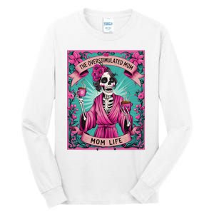 The Overstimulated Mom Skeleton Funny Tarot Card Tall Long Sleeve T-Shirt