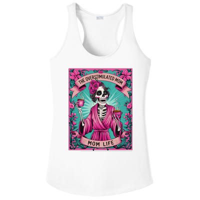 The Overstimulated Mom Skeleton Funny Tarot Card Ladies PosiCharge Competitor Racerback Tank