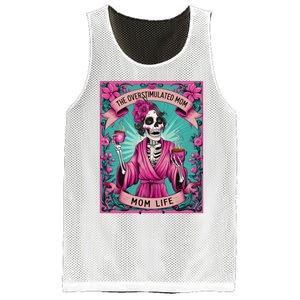 The Overstimulated Mom Skeleton Funny Tarot Card Mesh Reversible Basketball Jersey Tank