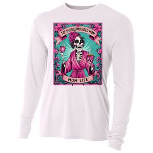 The Overstimulated Mom Skeleton Funny Tarot Card Cooling Performance Long Sleeve Crew