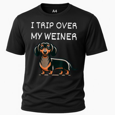Tripping Over My Weiner Funny Dachshund Doxie Weiner Gift Performance Shirt