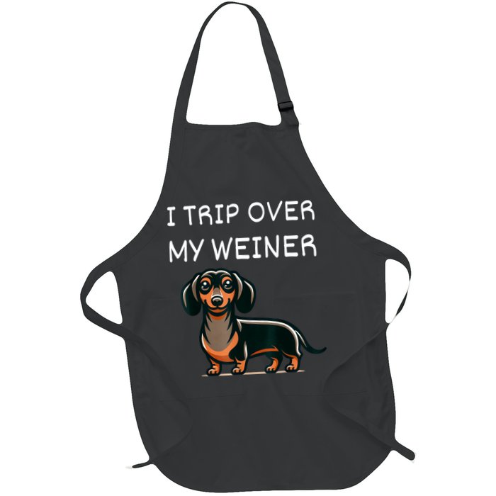 Tripping Over My Weiner Funny Dachshund Doxie Weiner Gift Apron