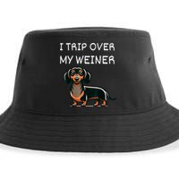 Tripping Over My Weiner Funny Dachshund Doxie Weiner Gift Sustainable Bucket Hat