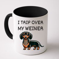 Tripping Over My Weiner Funny Dachshund Doxie Weiner Gift Mug