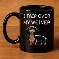 Tripping Over My Weiner Funny Dachshund Doxie Weiner Gift 11oz C Handle Ceramic Mug