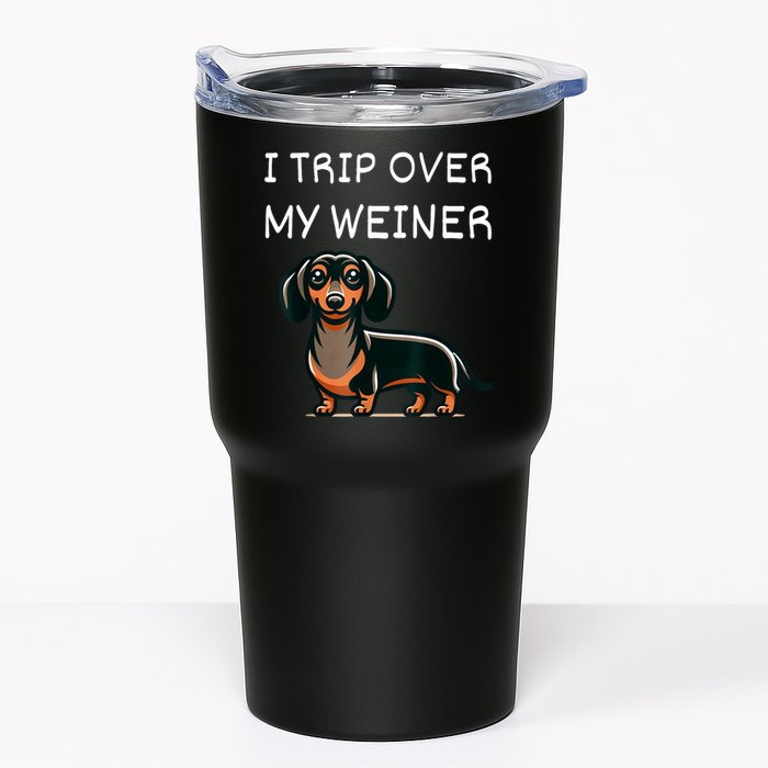 Tripping Over My Weiner Funny Dachshund Doxie Weiner Gift Tumbler