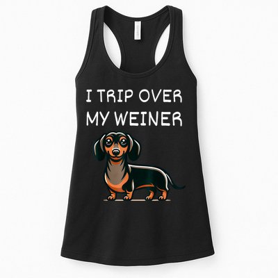 Tripping Over My Weiner Funny Dachshund Doxie Weiner Gift Womens Tank Top