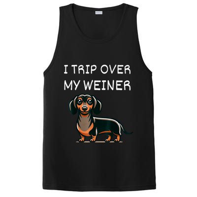 Tripping Over My Weiner Funny Dachshund Doxie Weiner Gift PosiCharge Competitor Tank