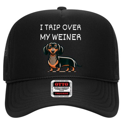 Tripping Over My Weiner Funny Dachshund Doxie Weiner Gift Trucker Hat