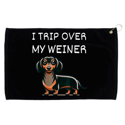 Tripping Over My Weiner Funny Dachshund Doxie Weiner Gift Grommeted Golf Towel