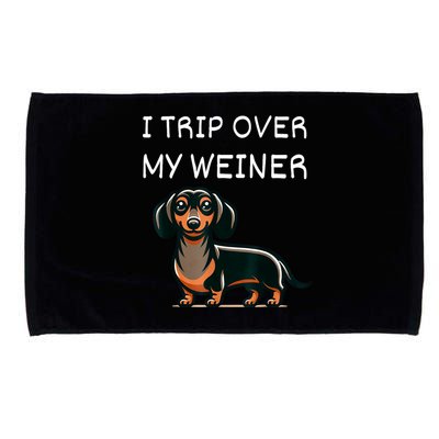Tripping Over My Weiner Funny Dachshund Doxie Weiner Gift Microfiber Hand Towel