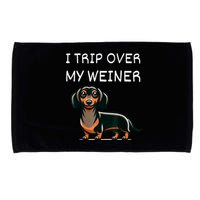 Tripping Over My Weiner Funny Dachshund Doxie Weiner Gift Microfiber Hand Towel