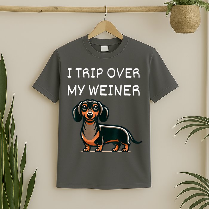 Tripping Over My Weiner Funny Dachshund Doxie Weiner Gift T-Shirt