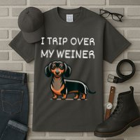 Tripping Over My Weiner Funny Dachshund Doxie Weiner Gift Tall T-Shirt