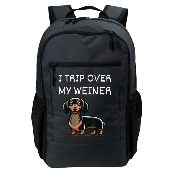 Tripping Over My Weiner Funny Dachshund Doxie Weiner Gift Backpack