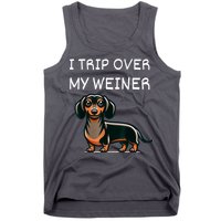 Tripping Over My Weiner Funny Dachshund Doxie Weiner Gift Tank Top