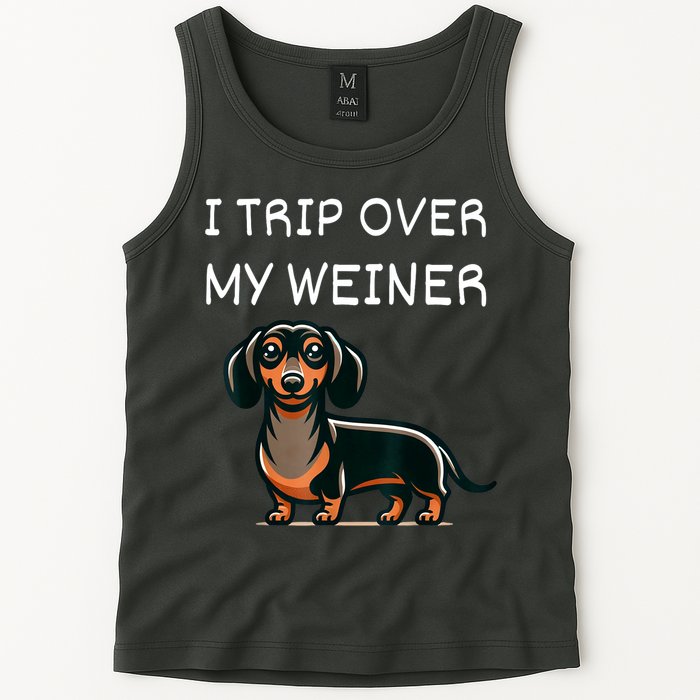 Tripping Over My Weiner Funny Dachshund Doxie Weiner Gift Tank Top