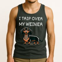 Tripping Over My Weiner Funny Dachshund Doxie Weiner Gift Tank Top