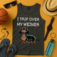 Tripping Over My Weiner Funny Dachshund Doxie Weiner Gift Tank Top