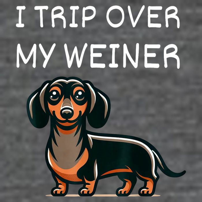 Tripping Over My Weiner Funny Dachshund Doxie Weiner Gift Tank Top