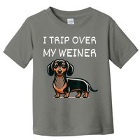 Tripping Over My Weiner Funny Dachshund Doxie Weiner Gift Toddler T-Shirt