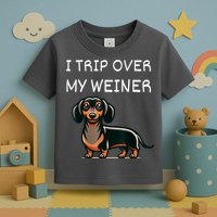 Tripping Over My Weiner Funny Dachshund Doxie Weiner Gift Toddler T-Shirt