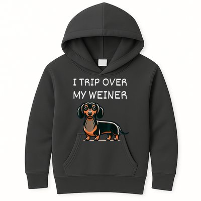Tripping Over My Weiner Funny Dachshund Doxie Weiner Gift Kids Hoodie