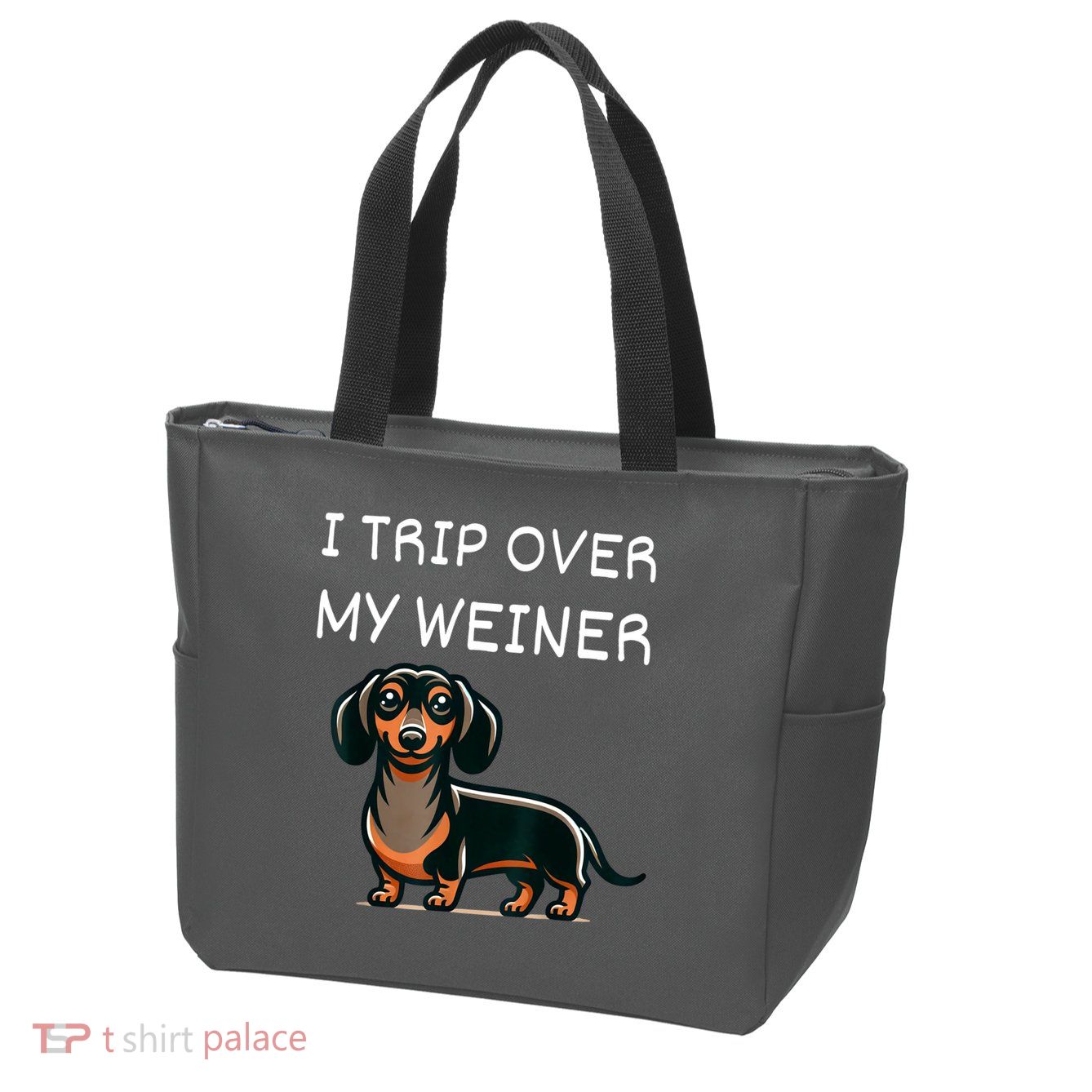 Tripping Over My Weiner Funny Dachshund Doxie Weiner Gift Zip Tote Bag