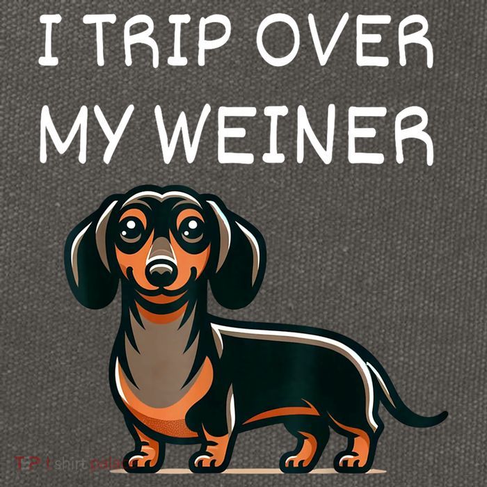 Tripping Over My Weiner Funny Dachshund Doxie Weiner Gift Cotton Canvas Backpack