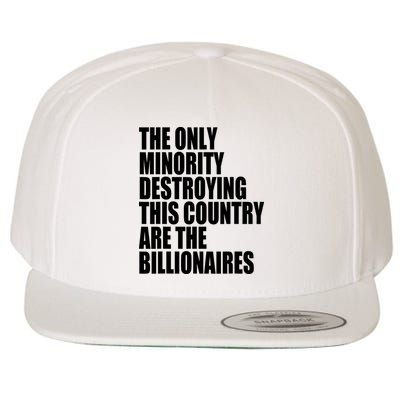 The Only Minority Destroying This Country Are Billionaires Wool Snapback Cap
