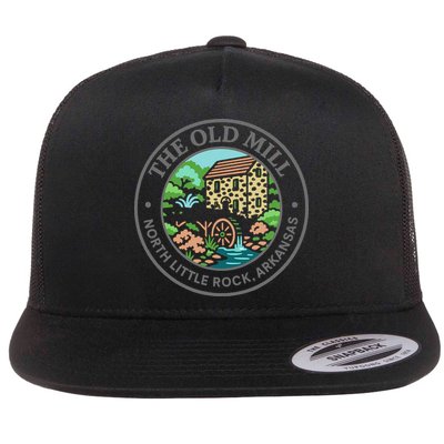 The Old Mill In North Little Rock Arkansas Flat Bill Trucker Hat