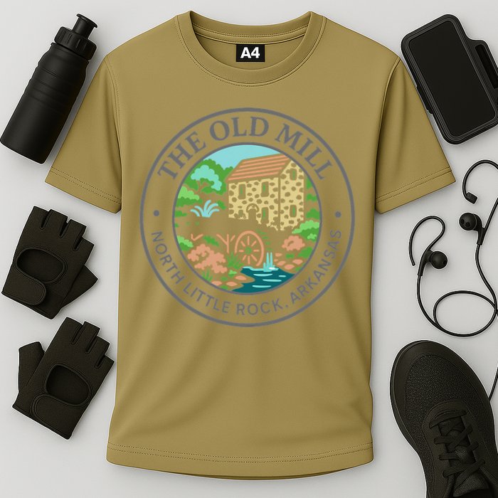 The Old Mill In North Little Rock Arkansas Cooling Performance Crew T-Shirt