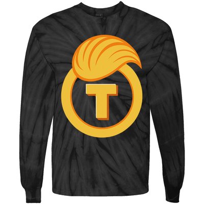 Trump Official Meme Coin Crypto President Tie-Dye Long Sleeve Shirt
