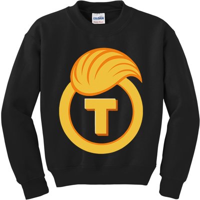 Trump Official Meme Coin Crypto President Kids Sweatshirt