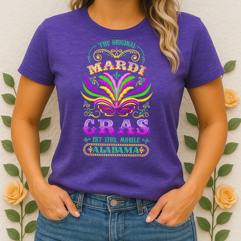 The Original Mardi Gras Mobile Alabama 1703 Womens T-Shirt