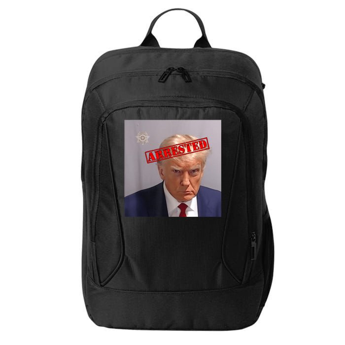 Trump Official Mugshot Arrested Funny City Backpack