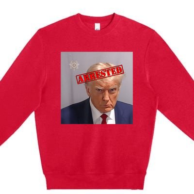 Trump Official Mugshot Arrested Funny Premium Crewneck Sweatshirt