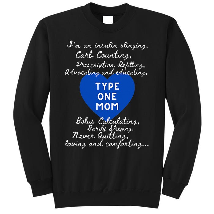  Type One Mom Awareness Type 1 Diabetes Sweatshirt